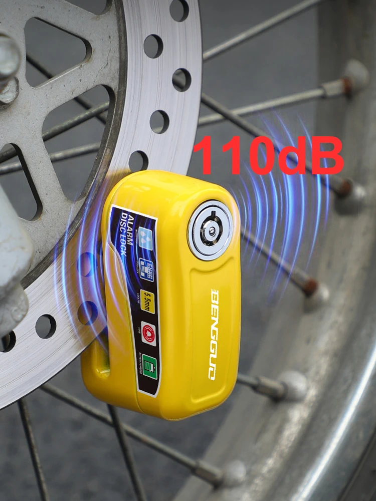 AliExpress NONE Motorcycle Bicycle Lock Protection Padlock Waterproof Brakelock 110dB Alarm Safety Anti-Theft Moto Bicycle Wheel Disc Brake Lock