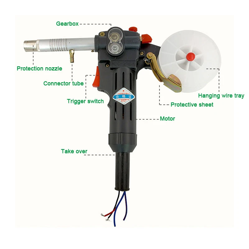 MIG Welding Gun Spool Gun Push-Pull Feeder Welding Torch - No Cable Included