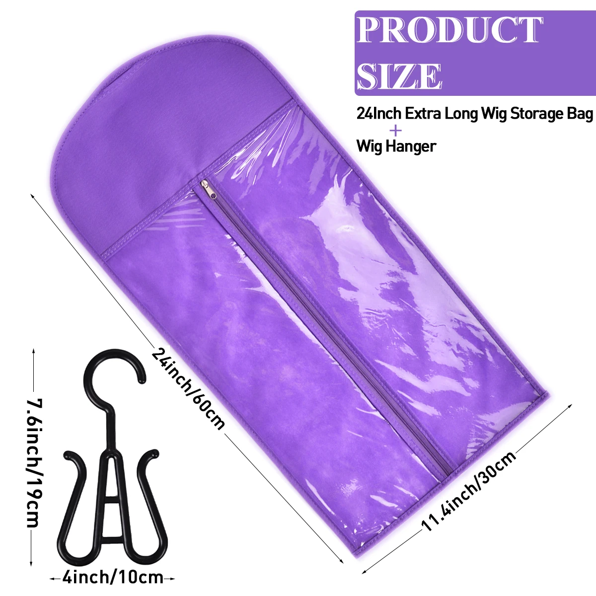 Best Wig Storage Bag With Hanger Portable Hair Extension Packaging Bag Dust Proof Collapsible Wig Holder Storage Bag For Hair