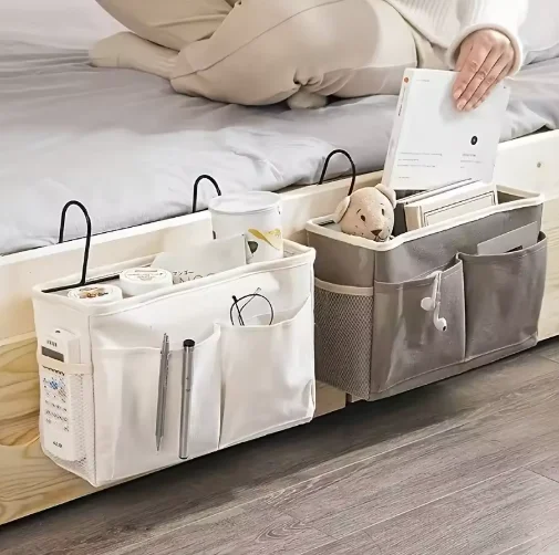 Fabric Wall Storage Organizer Multi Pocket Under Bed Dorm Student Bedroom Office Clothes Storage Sturdy Minimalist Design