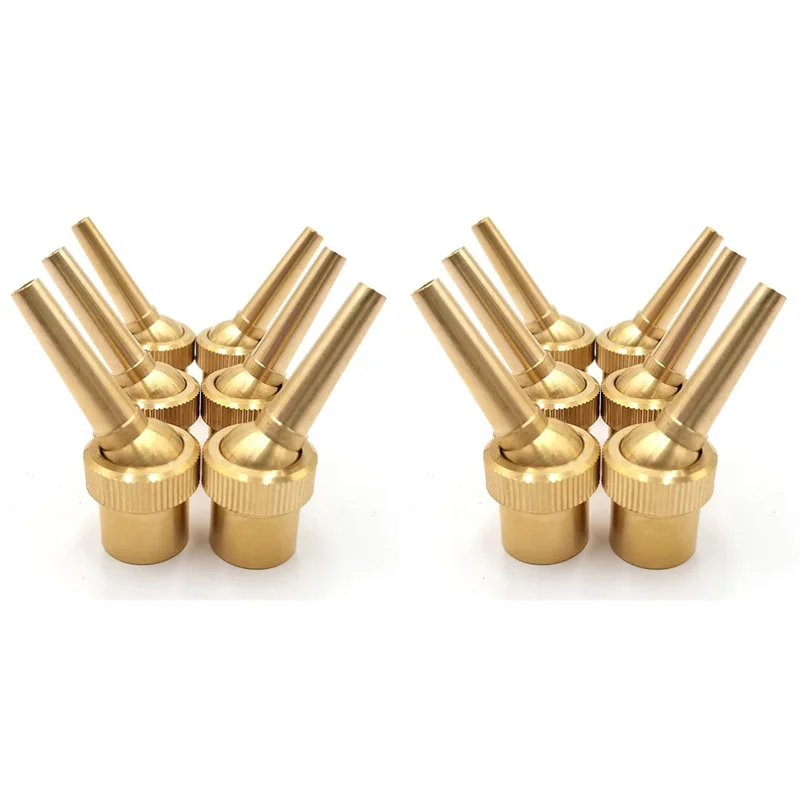 

ABRE-12Pcs 1/2Inch DN15 Brass Fountain Nozzle Adjustable Direction Jet Water Sprayhead For Landscaping Use