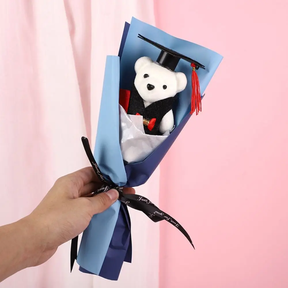 Buquê de animais chique, buquê de urso de formatura, desenho animado, elegante, doutorado, brinquedo adorável, presente de formatura, festa de aniversário