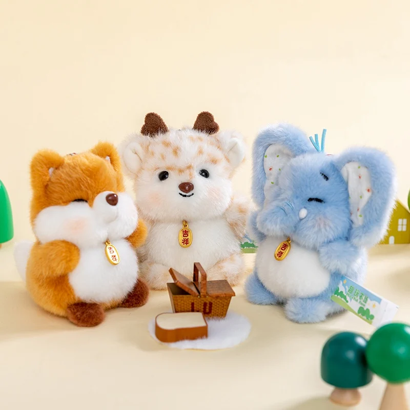 Creative Cartoon Animal Plush Toy Pendants Elephant Dinosaur Hanging Ornament Panda Sloth Keychain Cartoon Rabbit Duck