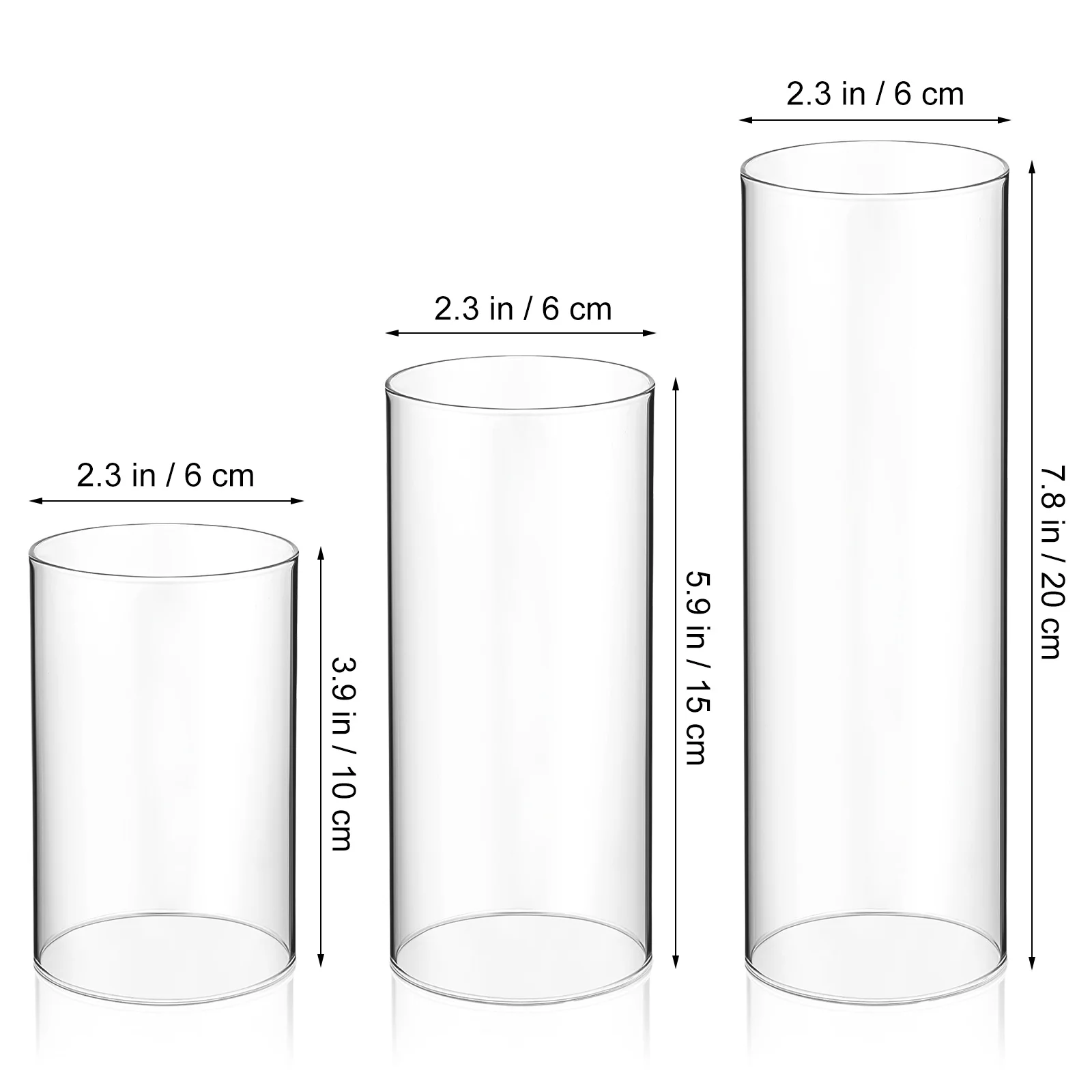 3 قطع من حاملات الزجاج، ظلال شفافة مقاومة للبهتان، مثالية لذكرى الزفاف المنزلية، غطاء شفاف