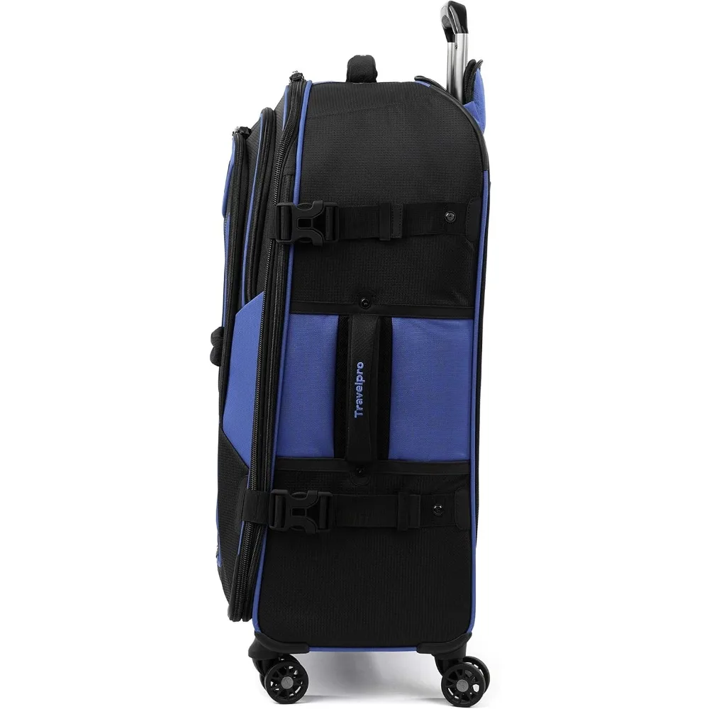 bagagem giratória expansível de 26 polegadas em azul/preto