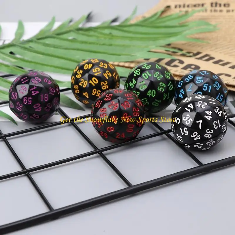 

E56D 6Pcs 60 Sided D60 Polyhedral For Casino RPG MTG Party Table Board Game