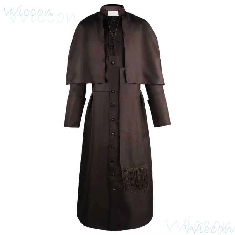 Anime Halloween Death Robe Cosplay Cos Costume Medieval Monk Costume Wizard Priest Cos Costume Anime Cosplay uniform