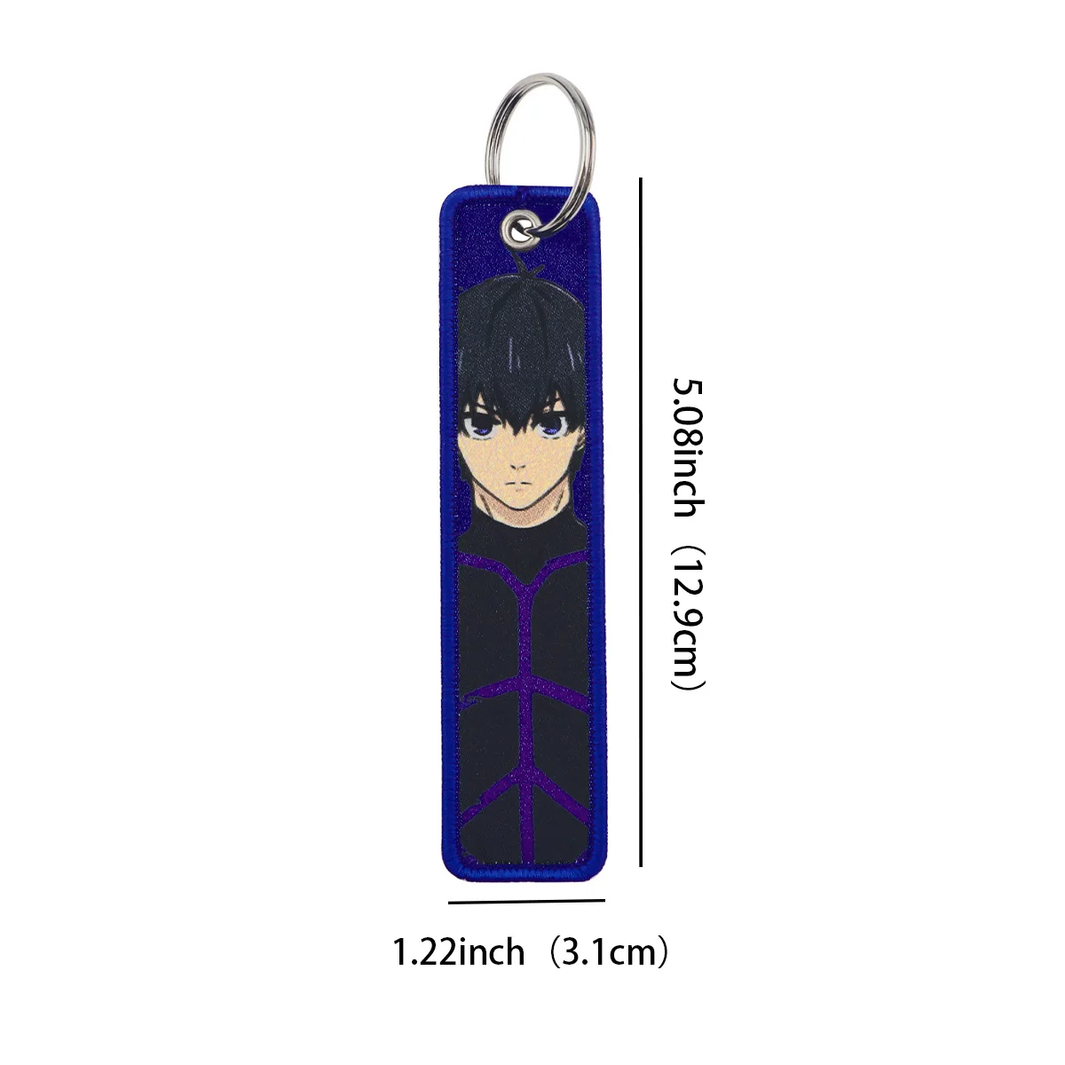 Manga Key Chain for Men Women Embroidery Key Fobs Holder Anime Gojo Satoru Key Tag Key Ring Fashion Accessories Gifts