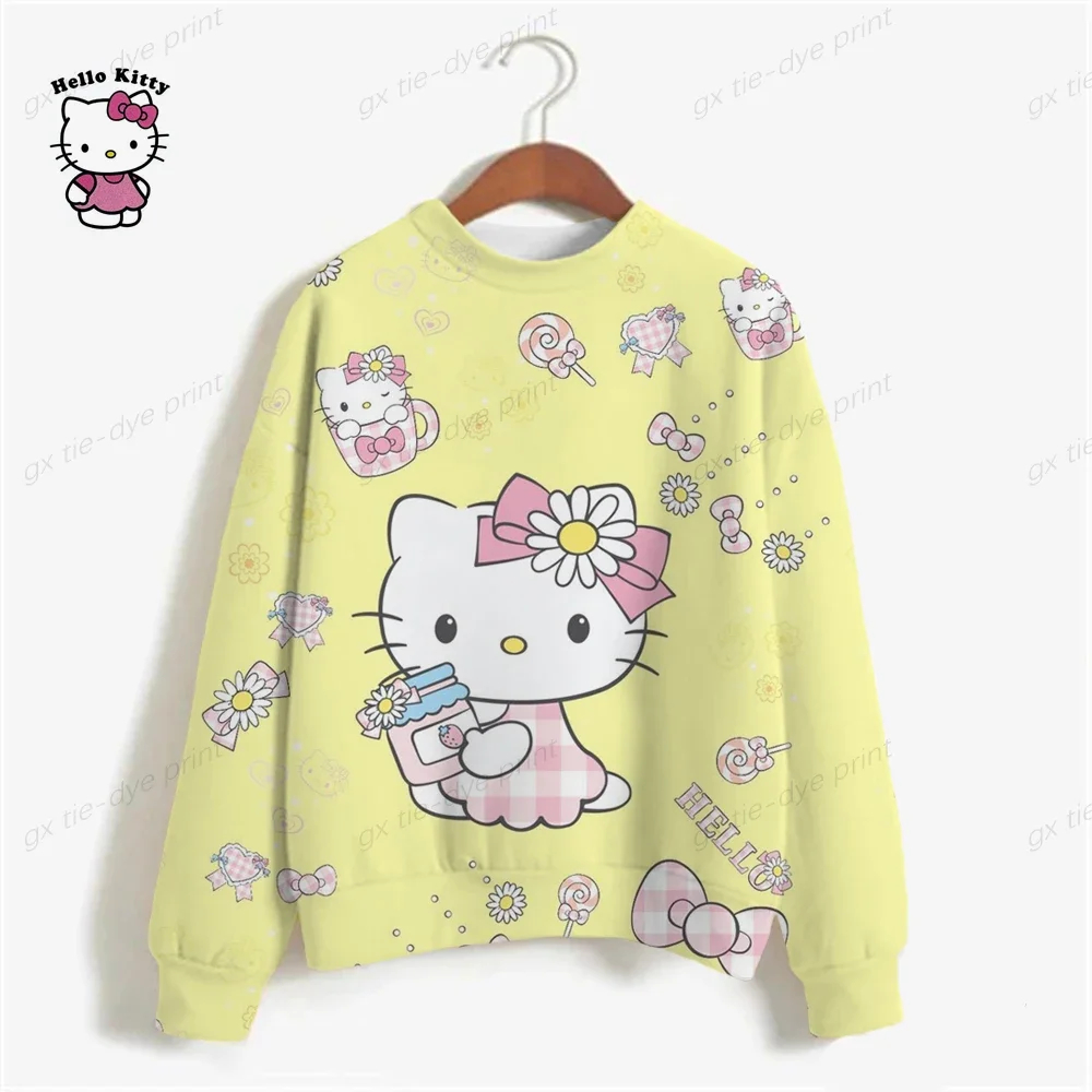 Hoodies Graphic Y2k Clothes HELLO KITTY Print Women Hoodies Sweatshirts Plus Size Female High Street Sweatshirt For Women