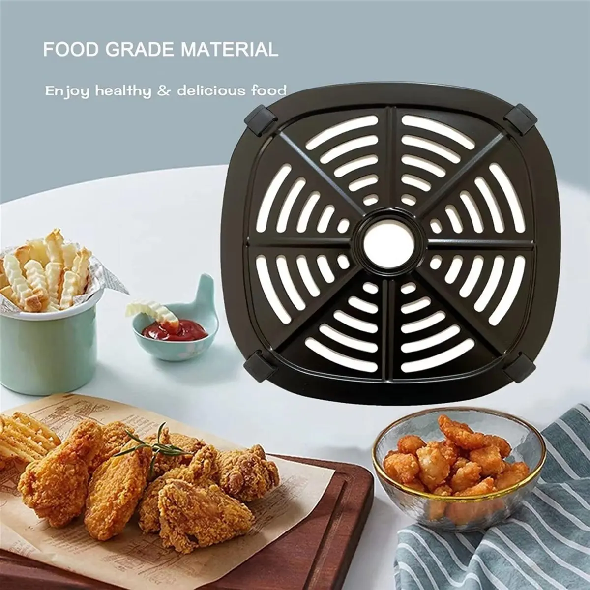 Bandeja mais nítida da grade da fritadeira de ar a357t para o traço 2.6qt-fritadeira de ar digital nítida com pés de borracha da fritadeira de ar 21cm