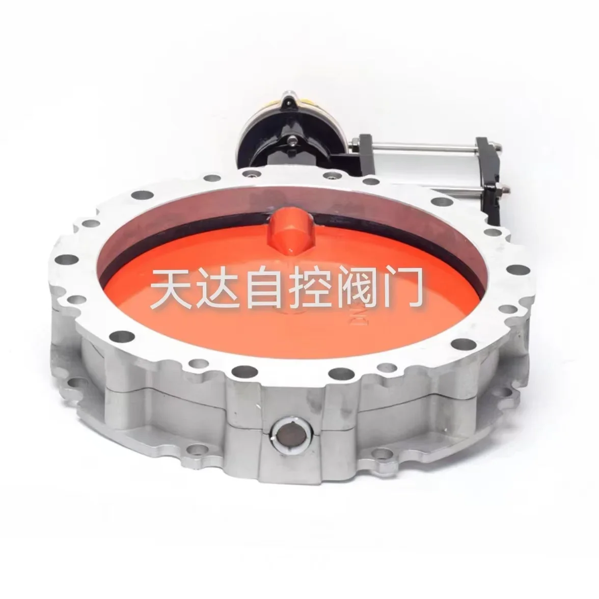 Pneumatic dust butterfly valve V2FS double/single flange DN100 300 powder cement mixing aluminum alloy