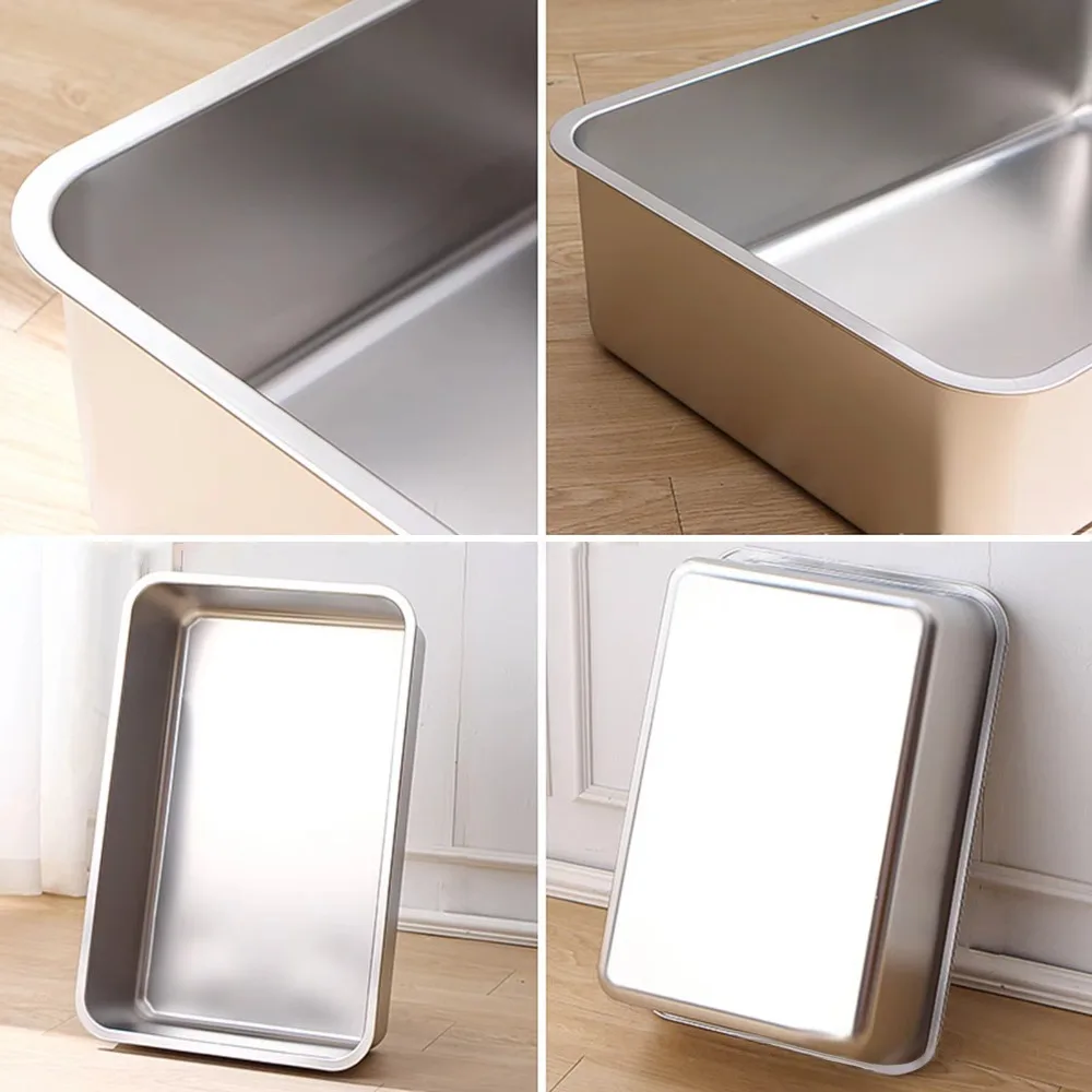 

New Stainless Steel Cat Litter Box Easy To Clean Large Capacity Cat potty High Sided Cat Toilet Cat