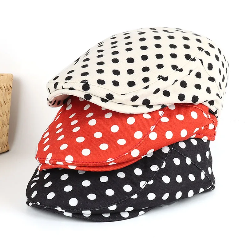 Fashion Beret Korean Dot Leopard Newsboy Cap Women Cotton Boina Mujer 2026 Women\'s Hat Luxury Vintage Peaky Blinders Flat Hats