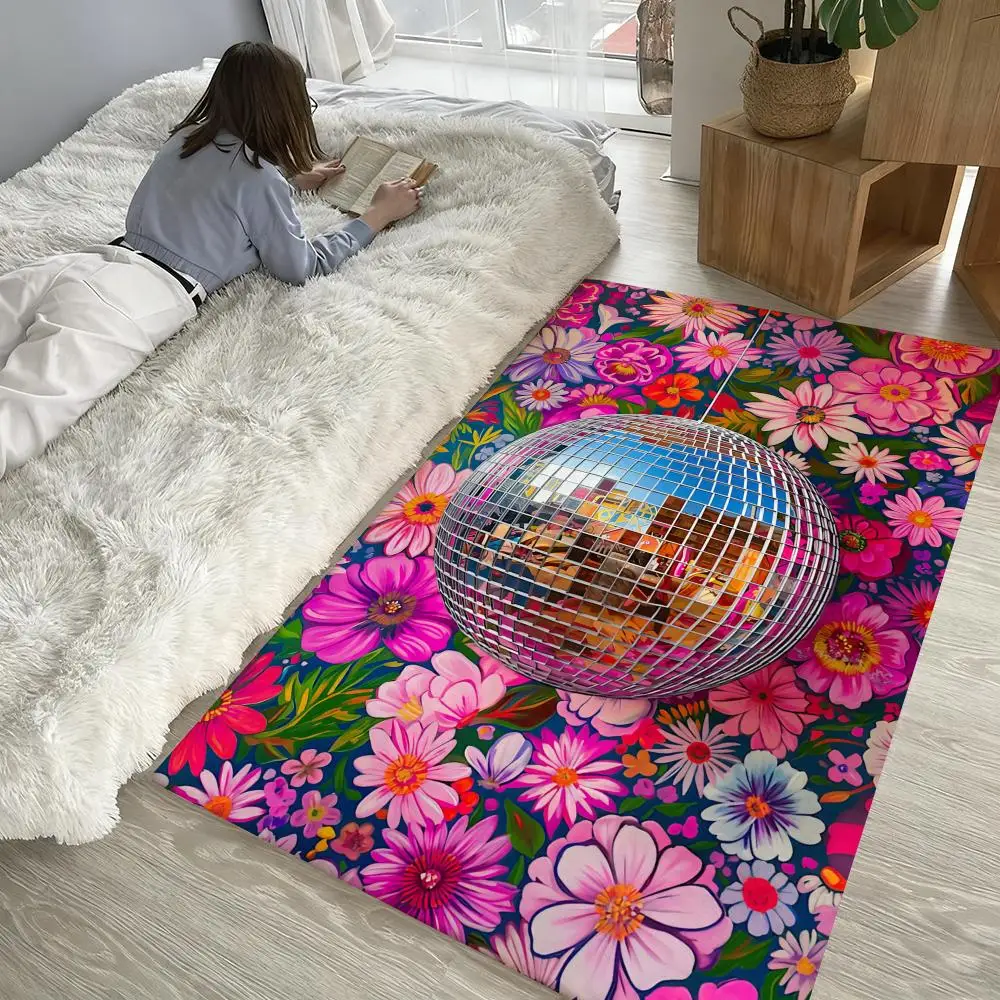 

Disco fruit fashion cool Floor Mat Soft Thickened Non-Slip Door Mat for Living Room Home Decor Flannel Rugs