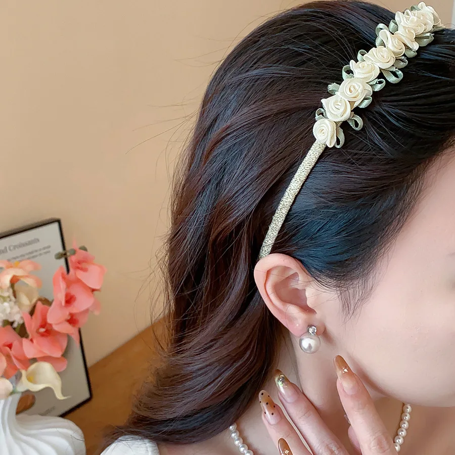Fairy Garland Simulation Flower Hairbands Women Sweet Adjustable Floral Hair Hoops Vacation Hair Ornaments Headdress Z - view 4