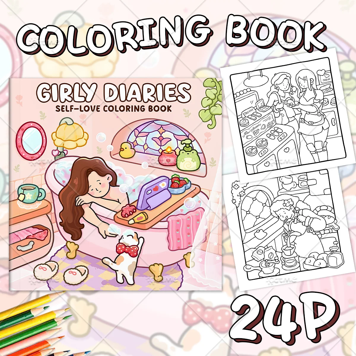 GIRLY DIARIES Livro de Colorir - Food Y Snacks Coloring Book avaliação e preço
