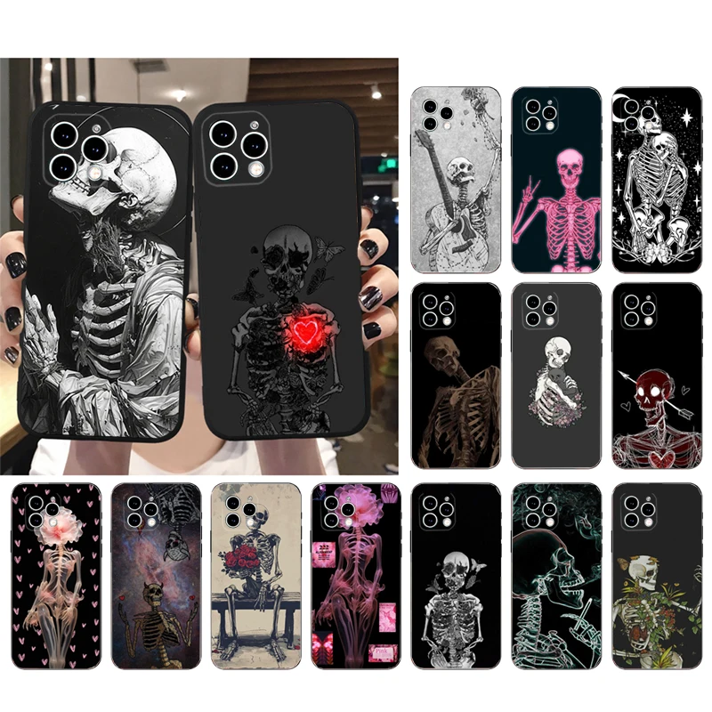 

Skeleton Art Phone Case For iphone 16 15 14 Pro Max 16 15 14 13 12 Pro 15Plus 11