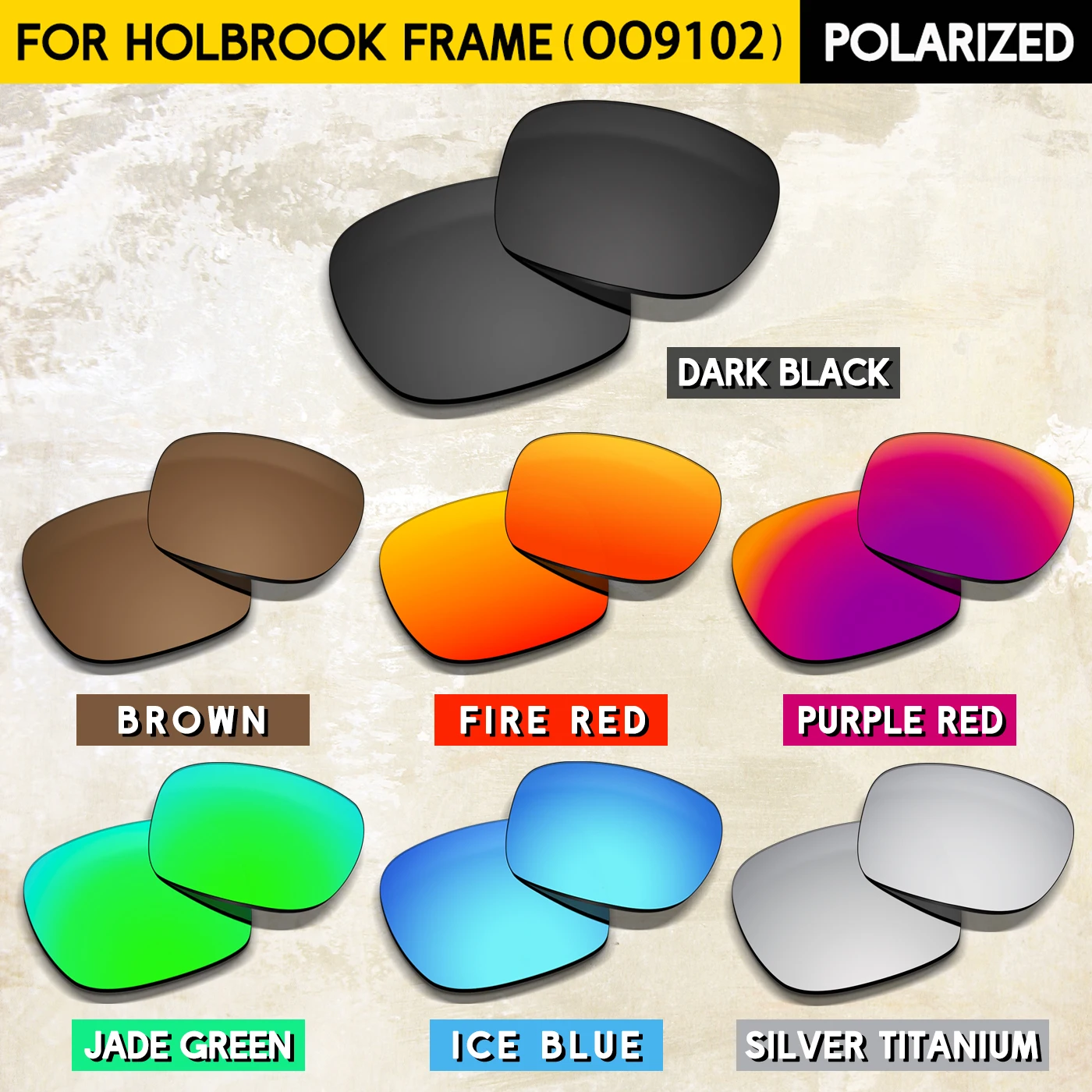 

Thickness of 1.5MM Polarized Replacement Lenses for Oakley Holbrook OO9102 Sunglasses-Multi Colors