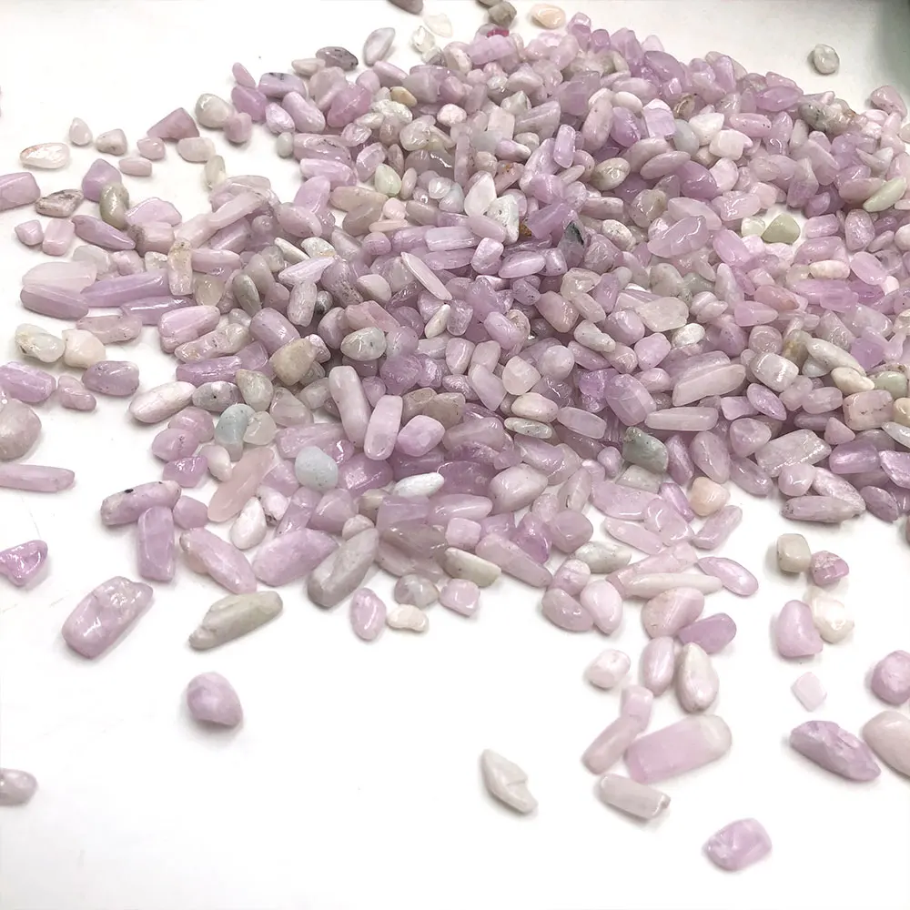 100g/Pack Natural Stone Kunzite Chips Gravel Crystals Stone Minerals Quartz Energy Home Decoration DIY Aquarium Healing Fengshui