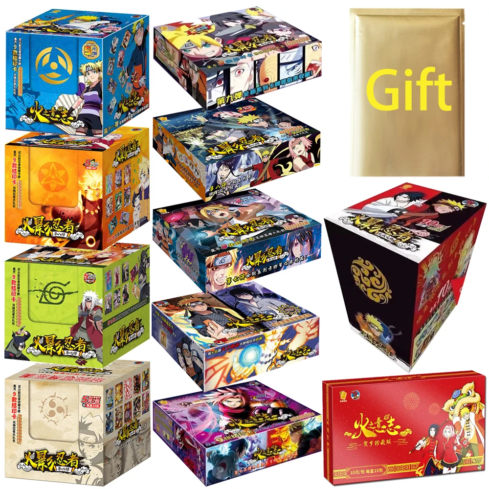 

NEW Naruto Cards Booster Box Japanese Anim TCG Collection Kakashi Sasuke Table Games Children Toys Birthday Gift