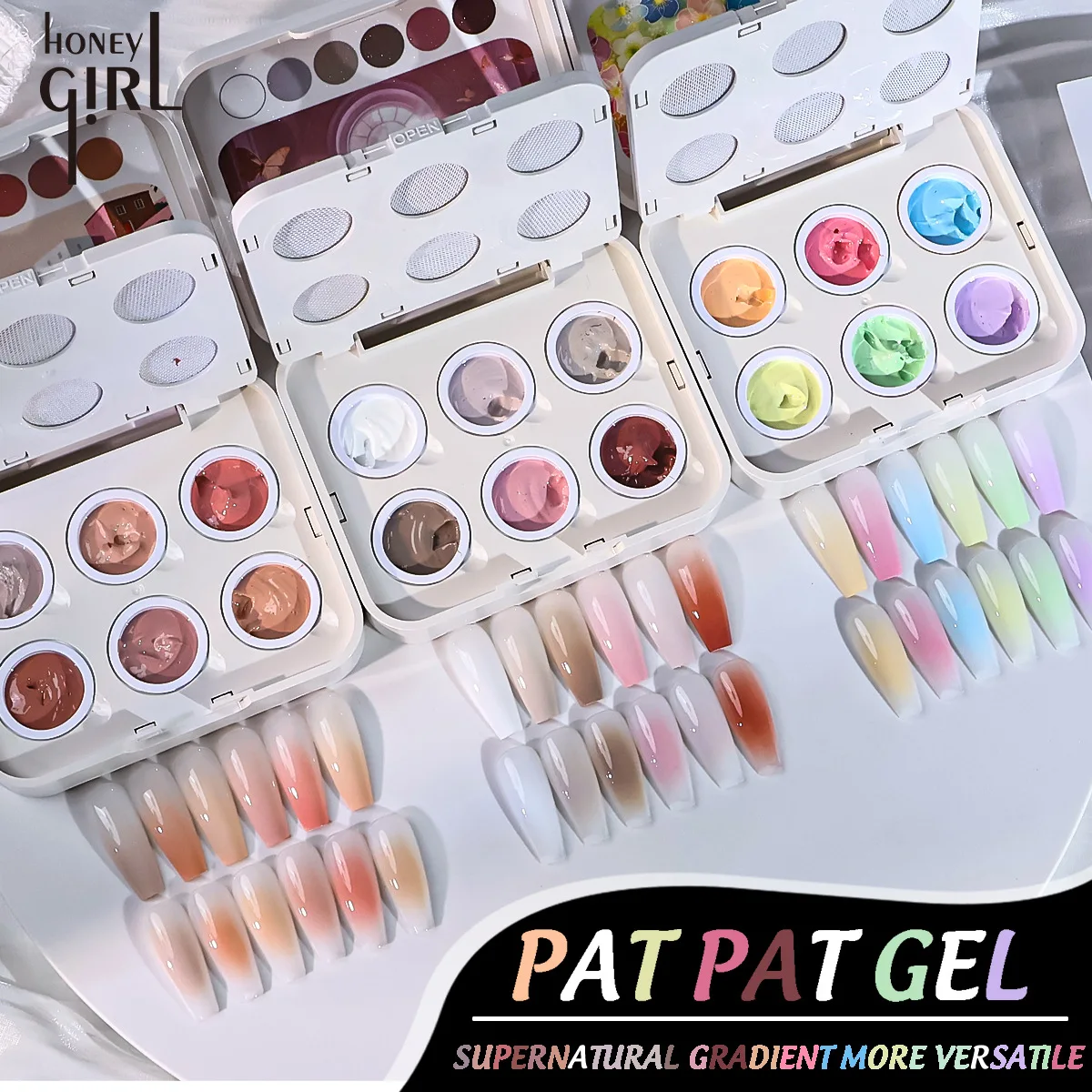 

6 Colors Cushion Gradient Painting Gel Halo Dye Air Cushion Patting Glue Gradual Change UV/LED Blush Blooming Aura Nail Polish