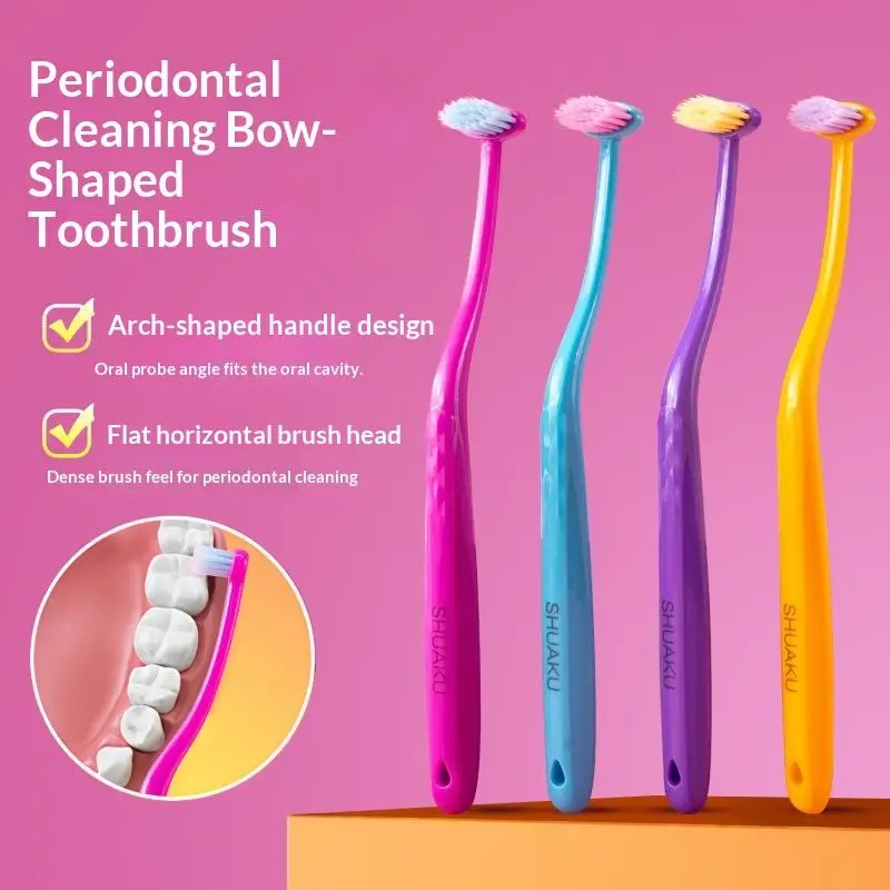 

2 шт. ортодонтические зубные щетки с мягкой щетиной и маленькими наконечниками, подходят для ортодонтических брекетов и зубных имплантатов для взрослых и детей.