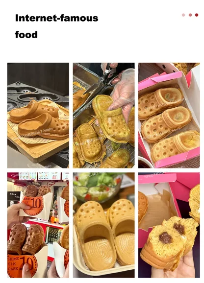 靴型ワッフルメーカー、ノンスティックプレート付き、ステンレス製家庭用ペストリーベーカー、DIYパンケーキ作りに