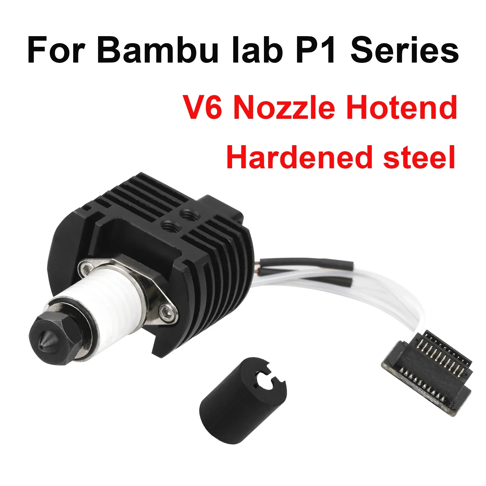 Verbessertes Hotend-Kit aus gehärtetem Stahl, V6-Düse, Bimetall-Thermistor-Druckkopf für Bambu Lab P1P P1S
