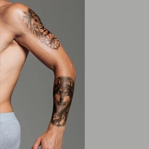 ماء مؤقت وهم ملصقات الوحش الأسد الذئب النمر الذراع الشارات الرجال النساء العالمية هدية الديكور الجسم الفن أعلى 6 بيع الذئب الذكور الذراع الوشم - No6