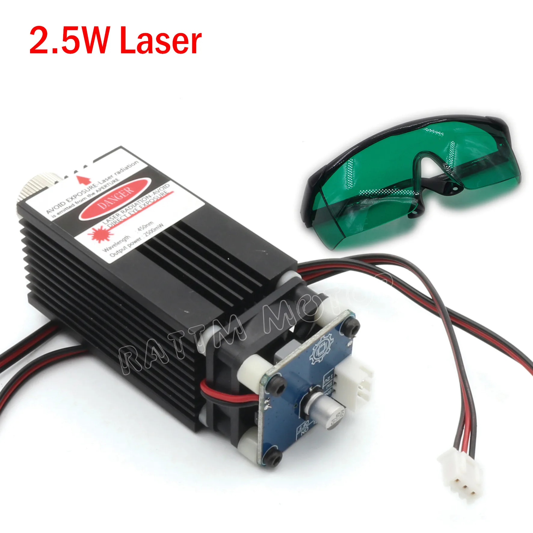 Módulo principal do laser 1w 1.6 2.5 3 5.5 7 10 15 20 com óculos de segurança para a máquina de gravura