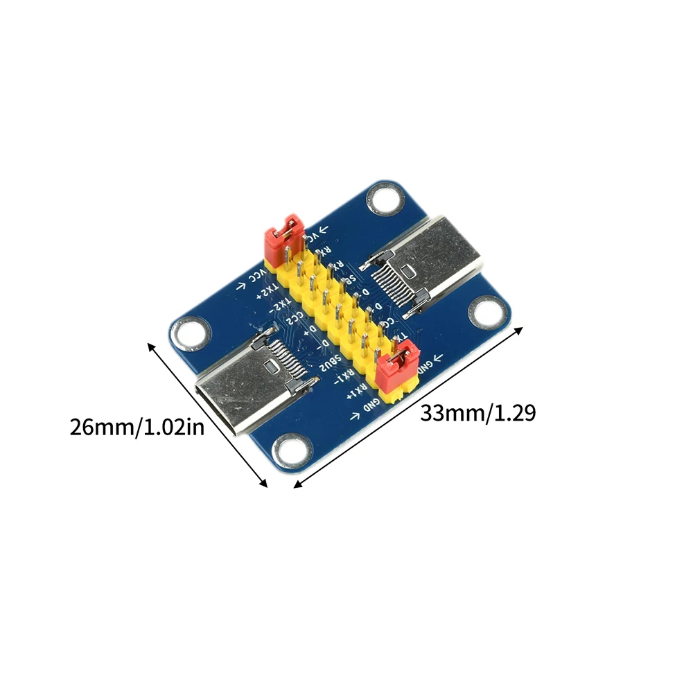 USB 3.1 Typ-C Stecker auf Buchse Test-PCB-Platine Typ C 2,54mm Steckverbinder Buchse für Datenkabel – Detail 3