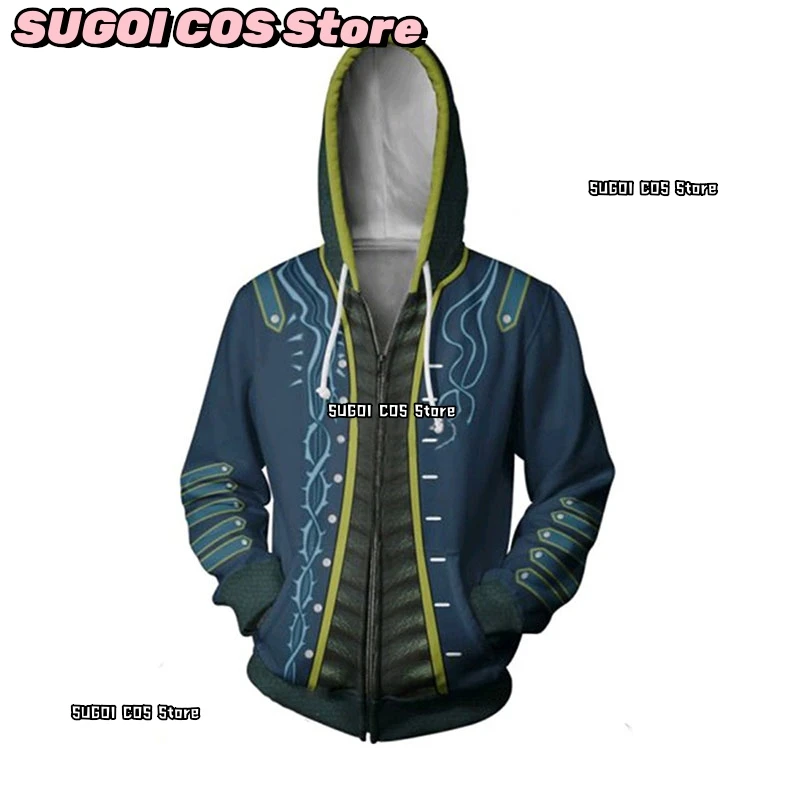 DMC 3 Dante Cosplay Hoodie Sweatershirt Costume Unisex Outfit Hoodies Anime Dante Causal Zipper Jacket Role-playing Coat Costume - Image 4