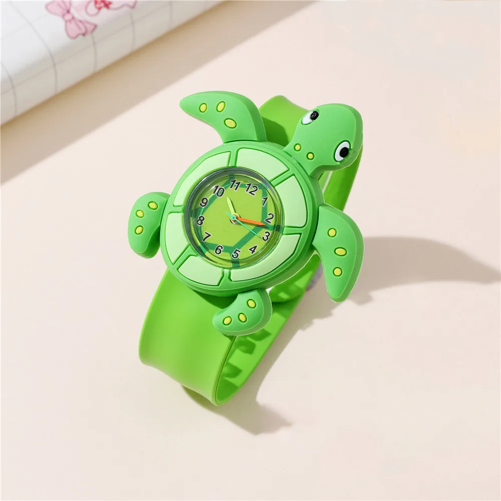 Sea Turtles Animals Children Watch Green Cute Kid Silicone Wristwatch Adjustable Band