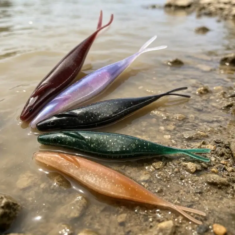 

12.7cm 9.6g Soft Swimming Lures V Tail Baits, Slow Sinking Lures Soft Lures Swimbaits Simulation Baits with V Tail 24BD