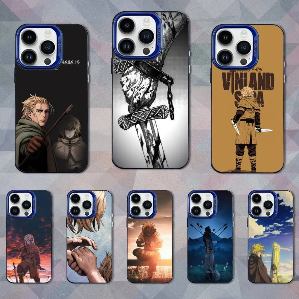 

Hot V-Vinland S-Saga Comics Phone Case For iPhone 16,15,14,13,12,11,Mini,Pro,SE,XS,MAX Blue Matte Silicone Cover