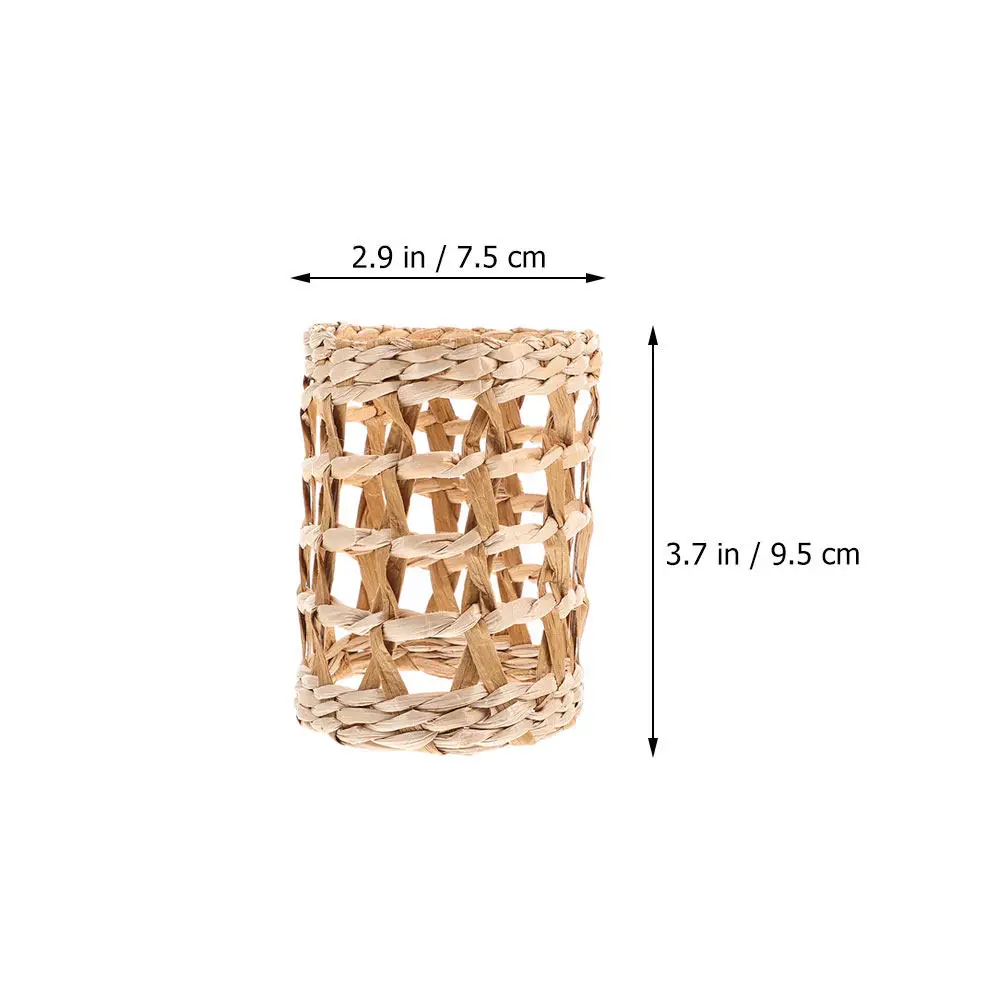 3Pcs Premium Handcrafted Straw Cup Sleeve Multi Function Heat Insulating Anti Scald Cover for Glass Bottle Tumbler Mug Cup Home