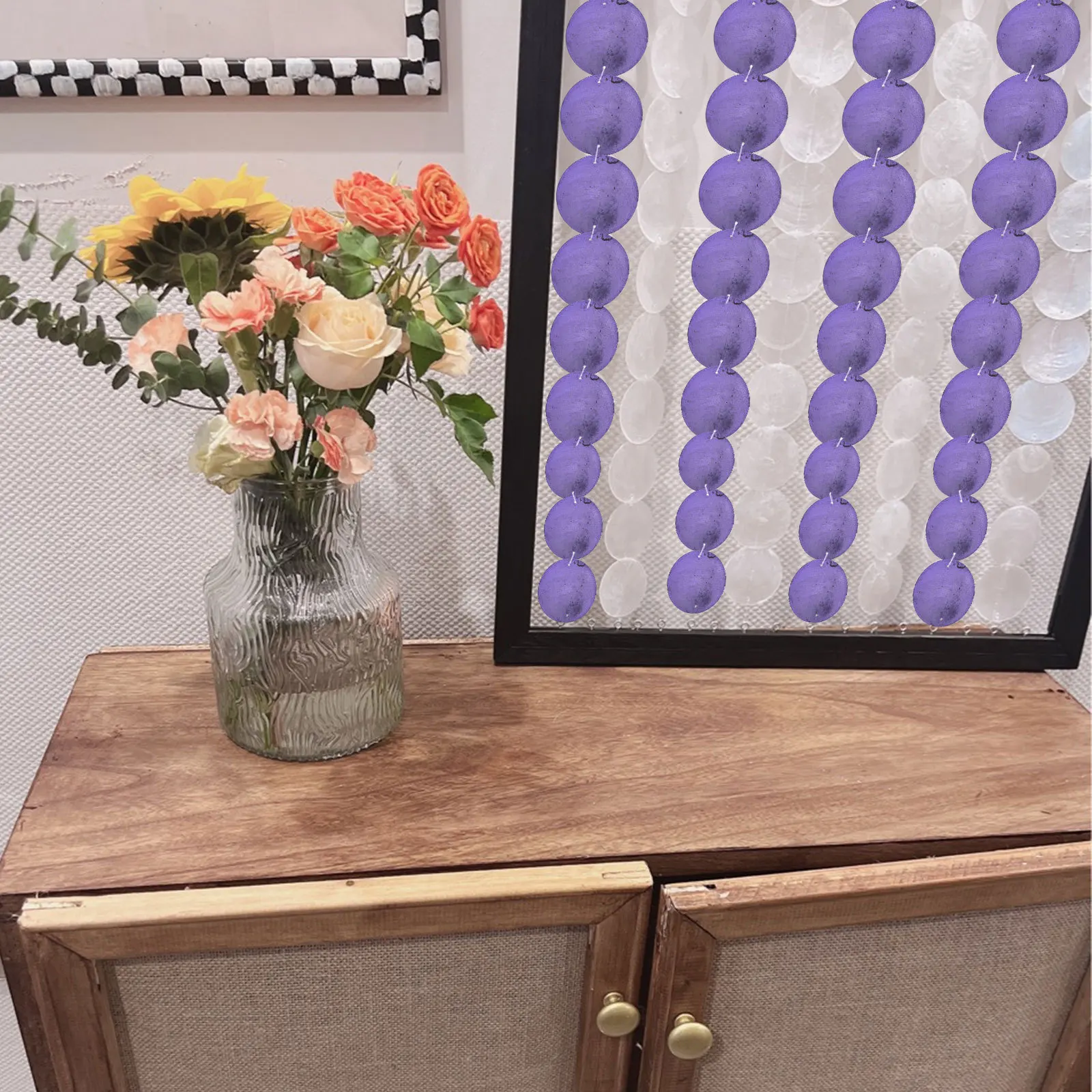 100Pcs Round Slices 5cm Double Hole DIY Craft Accessories Jewelry Making Wind Chime Decor Wind Bell Hanging Pendant Pendant