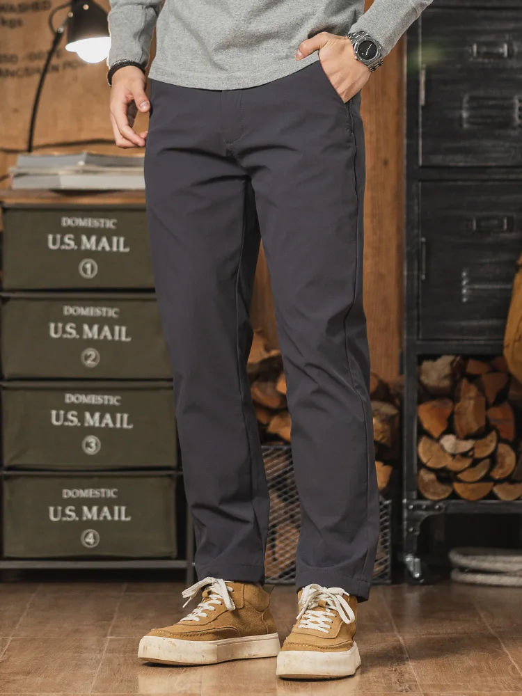 

Мужские брюки Slim Fit прямого кроя, весна 2026, удобные повседневные брюки с эластичными манжетами, универсальные, в американском ретро-стиле, длинные.