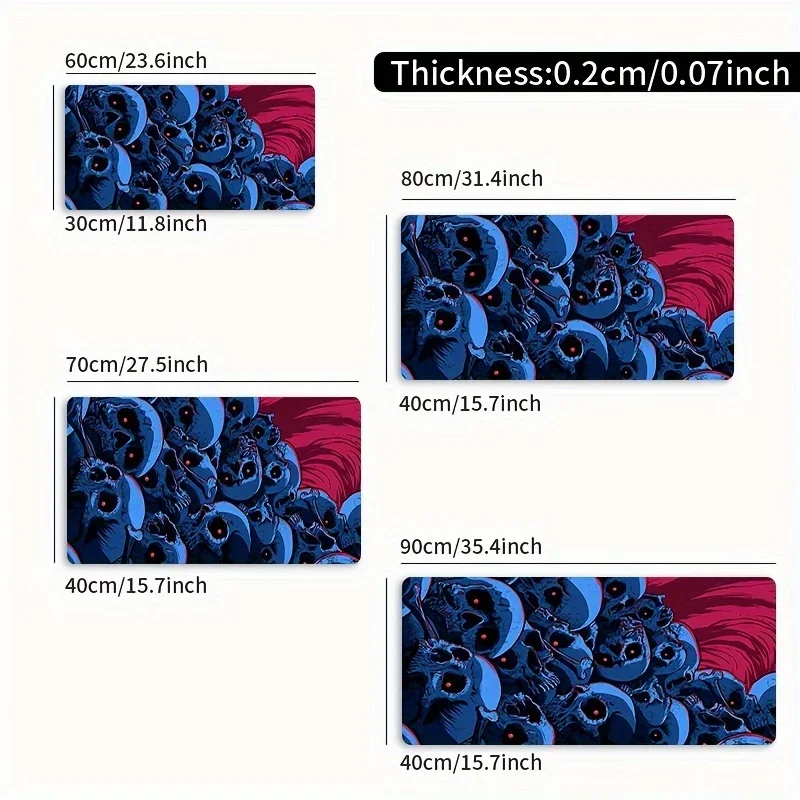 Blue skull mouse pad large gaming mats XXL desk mat gamer pc accessories keyboard expansion pads rubber anti-slip office mats