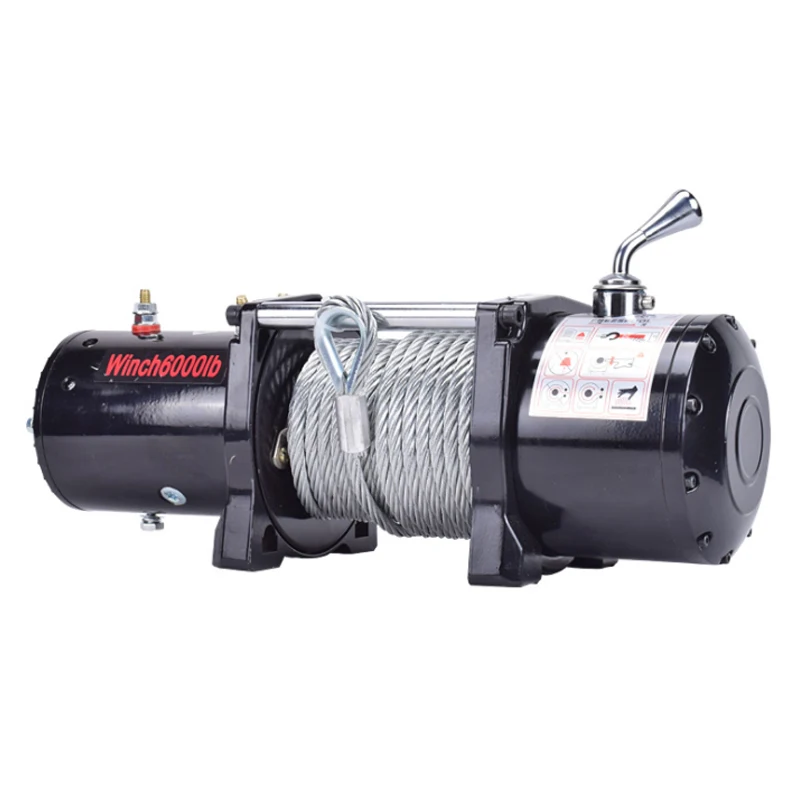Off-Road Vehicle Slow Speed Motor 2 Ton 25000 Lbs 12 Volt Electric Wire Rope Electric Winch  for Tow Truck