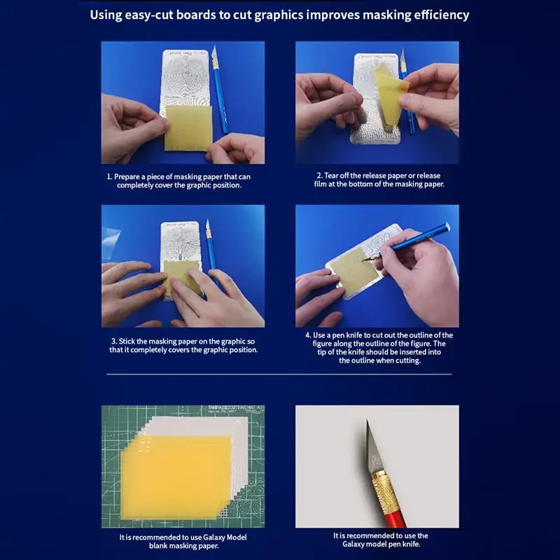 1Pc Voor Modellen Roestvrij Staal Afplakblad Gemakkelijk Snijden Type Board Hobby Gereedschap Cover Papier Gemakkelijk Snijden Type Board Craft Gereedschap