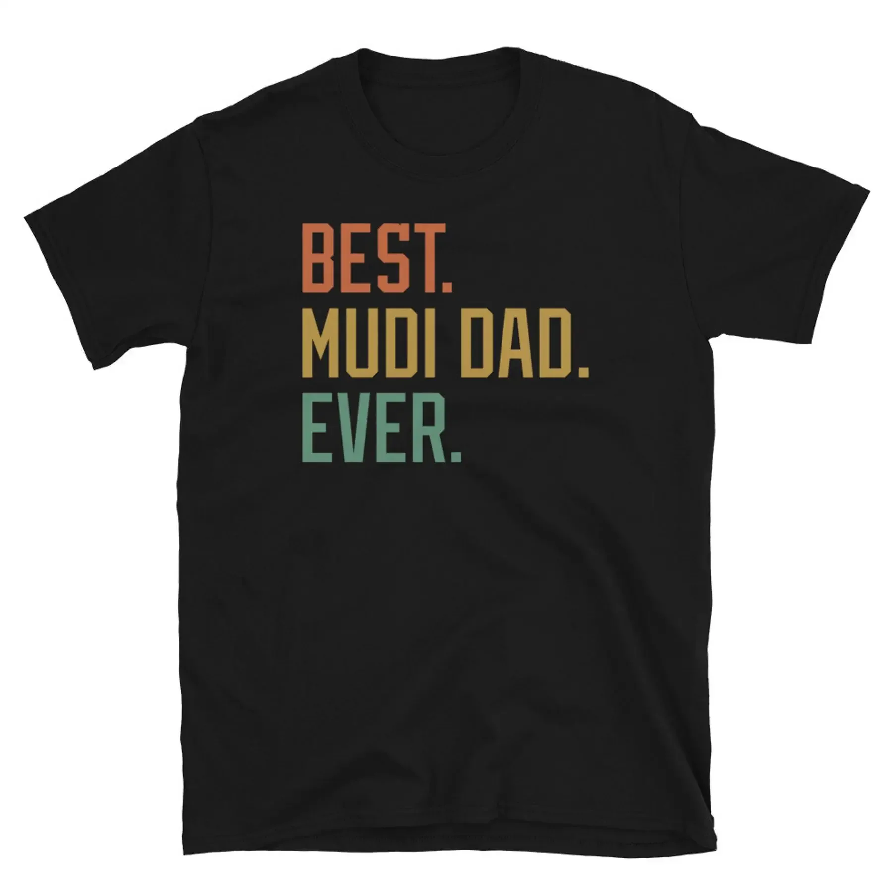 تي شيرت Best Mudi Dad Ever Dog Breed Father's Day Puppy بأكمام قصيرة للجنسين