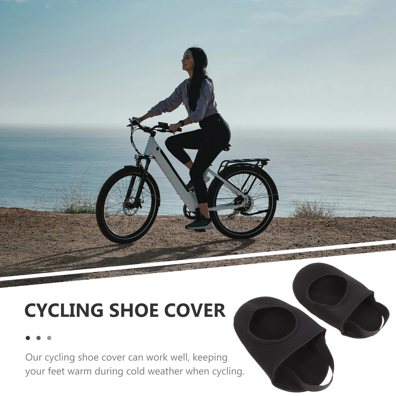 1Pair Cycling Overshoes Protective Shoe Covers Windproof Warm Thermal Bike Toe Covers Non-Slip Winter Outdoor Riding - view 2