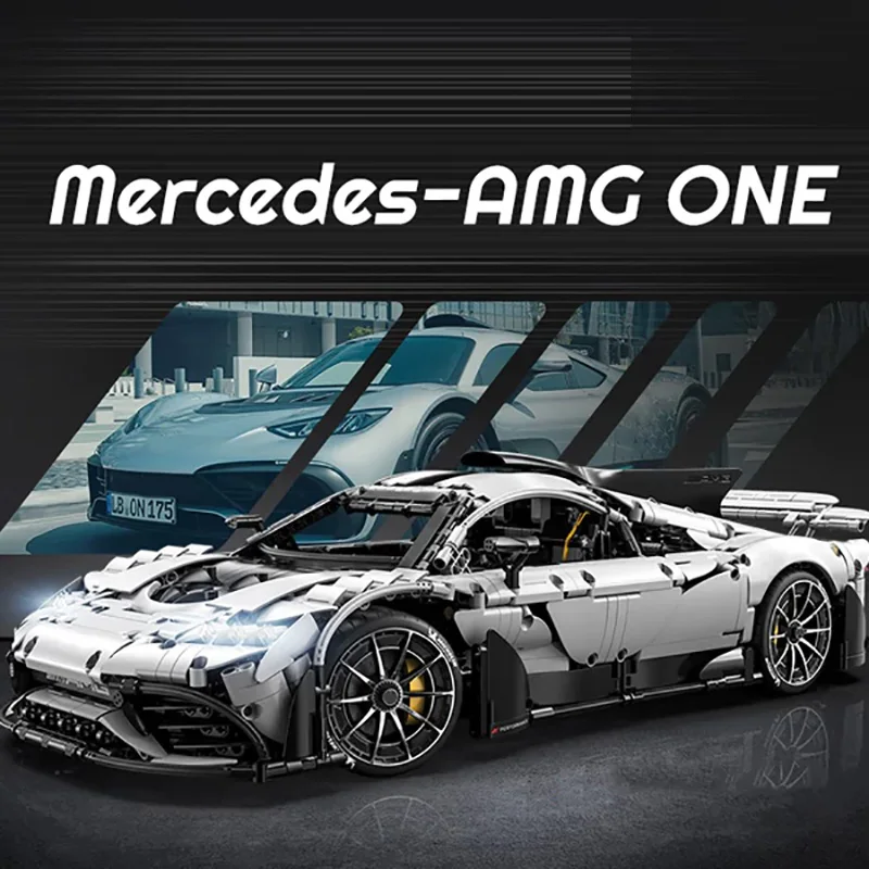 Technicial Racing Silver Cart 61503 Merce AMG ONE Model 3295PCS 1:8 with motor Building Blocks Gift for Adults and Kids Birthday