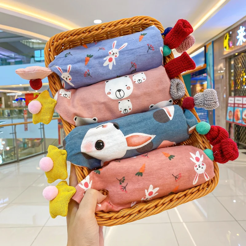 2022 Autumn and Winter Children Cute Soft Scarf Baby Sweet Scarf Boys Girls Cotton Warm Windproof Triangle Scarf Kids Gift