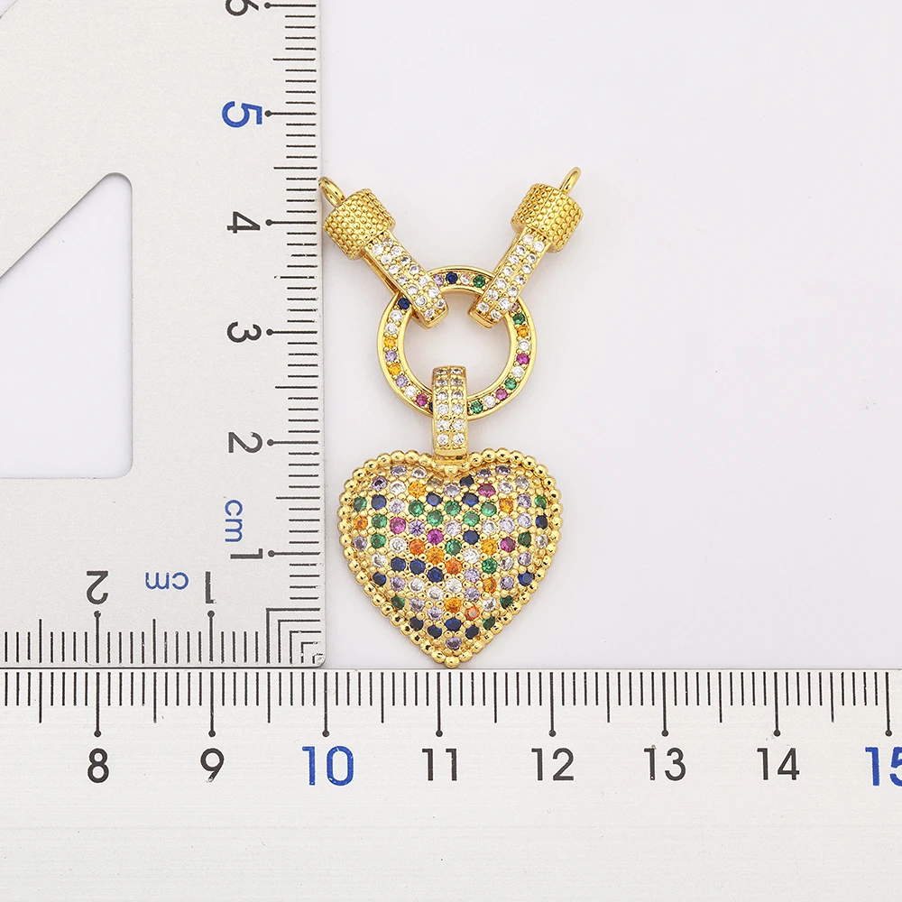 Nidin White/Colorful Color Romantic Heart Necklace for Women New Sweet Zircon Pendant Female Elegant Minimalism Jewelry Gifts