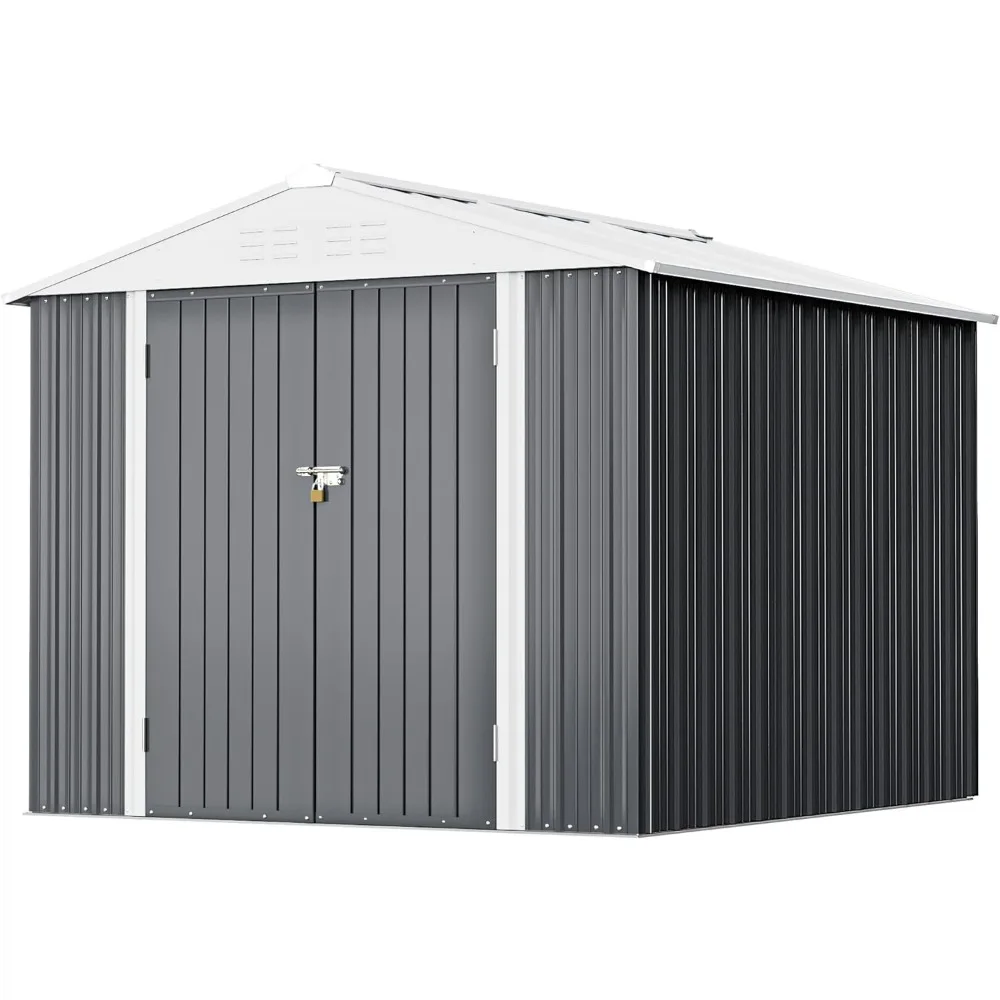 

Metal Outdoor Storage Shed , with Door & Lock, Metal Sheds Outdoor Storage for Backyard Garden Patio Lawn