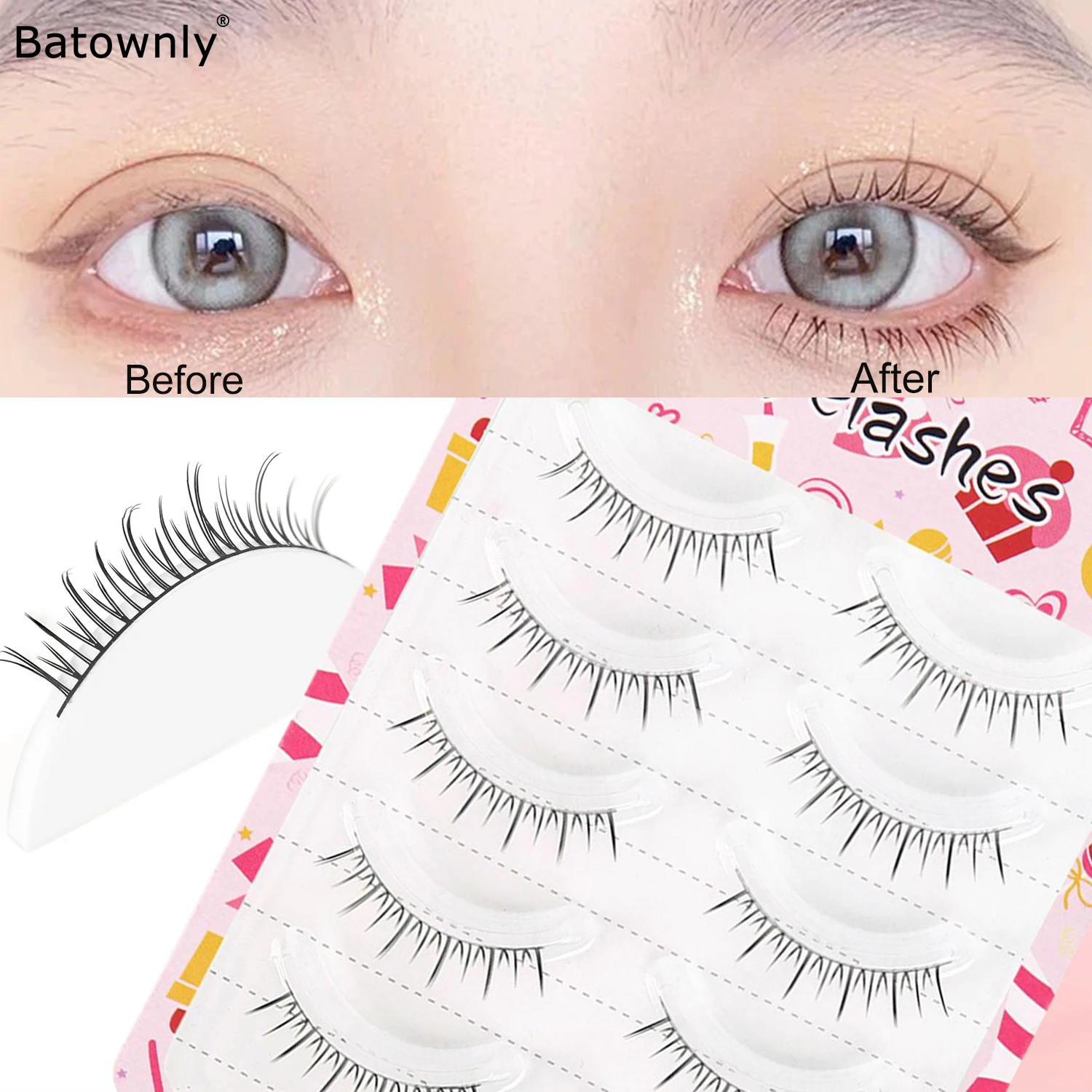 5 Pairs of Natural False Eyelashes Comfortable And Light Little Demon Group Without Burden Thin Eyelashes