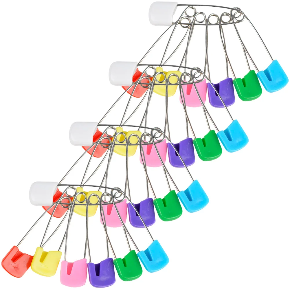 50 Pcs Child Safety Pins Newborn Crochet Hook Anti Exposure Fixed Brooches Plastic Blind Bag for Clothing