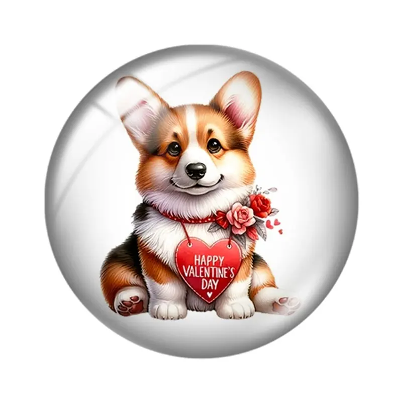 Lover's Love Dog 12/18/20/25mm glass cabochon  bracelet pendant rings for jewelry demo earrings back Making findings